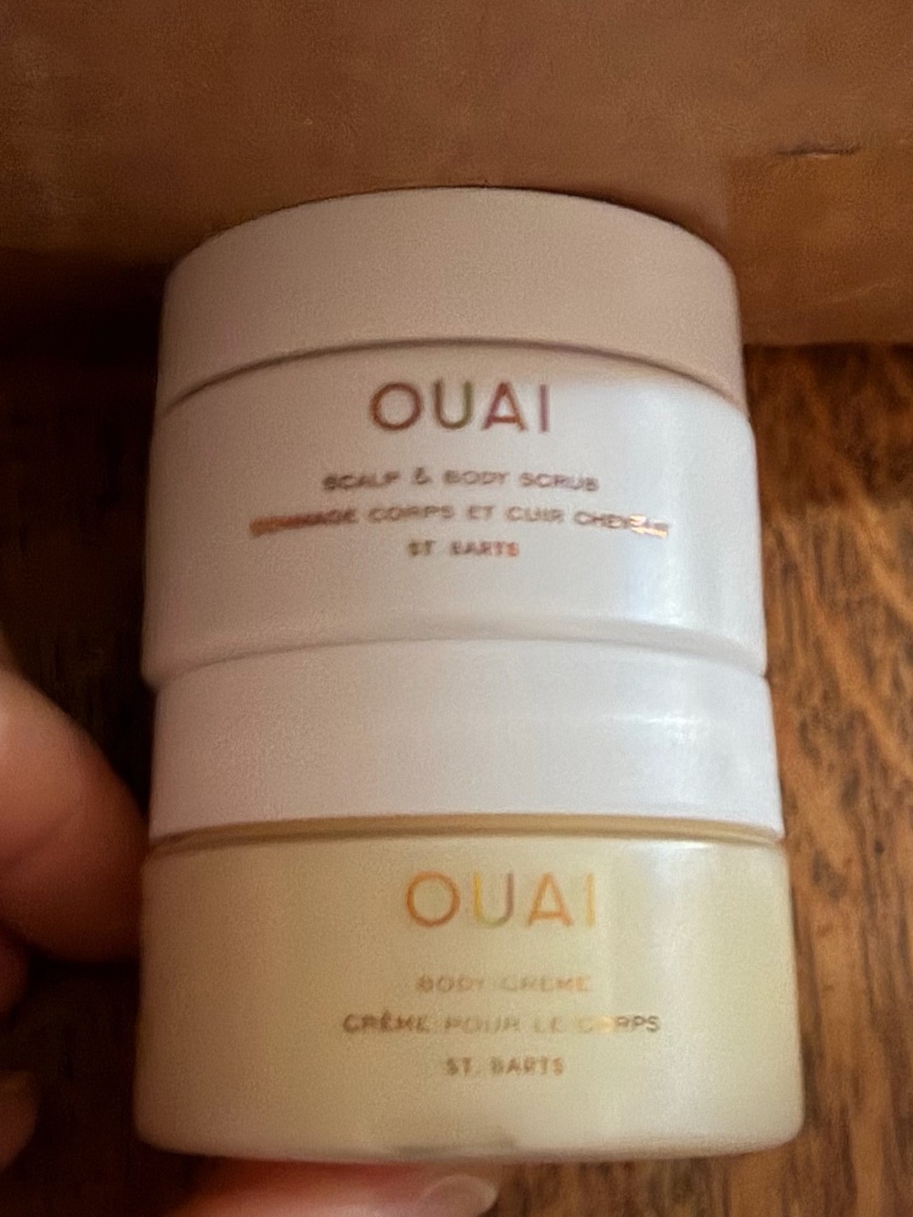 OUAI St. Barts & Scalp & Body Scrub + Body Crème Duo Travel Size